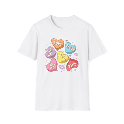 Sweet Retro Conversation Hearts T-Shirt - Adorable Valentine's Day Love Gift Tee for Her