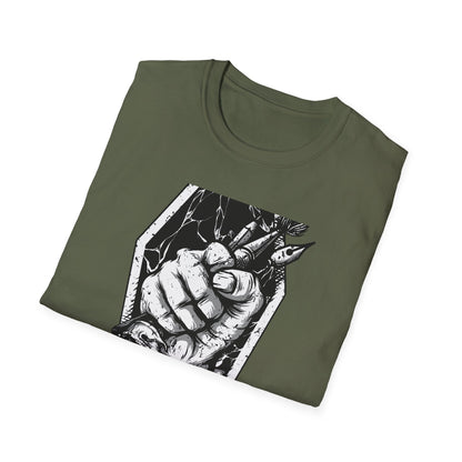 Unleash Creative Hustle: "Work or Die" Artist T-Shirt - Bold Grunge Art & Design Statement Tee