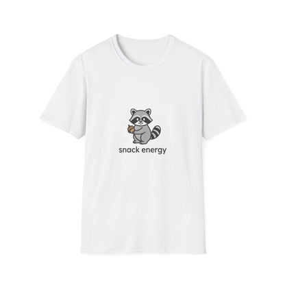 Adorable Raccoon Snack Energy T-Shirt | Cute Acorn Lover Tee | Irresistible Comfy Animal Graphic Shirt for Daily Boost
