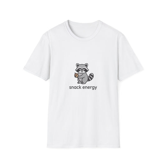 Adorable Raccoon Snack Energy T-Shirt | Cute Acorn Lover Tee | Irresistible Comfy Animal Graphic Shirt for Daily Boost
