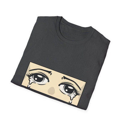 Iconic Crying Anime Eyes T-Shirt | Emotional Manga Sad Girl Aesthetic Pop Art Tee | Vintage Retro Comic Style