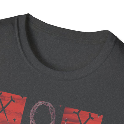 Meaningful Christian 'Original Love Letters' T-Shirt | Unique Cross & Crown of Thorns Design - Faith Tic-Tac-Toe Apparel
