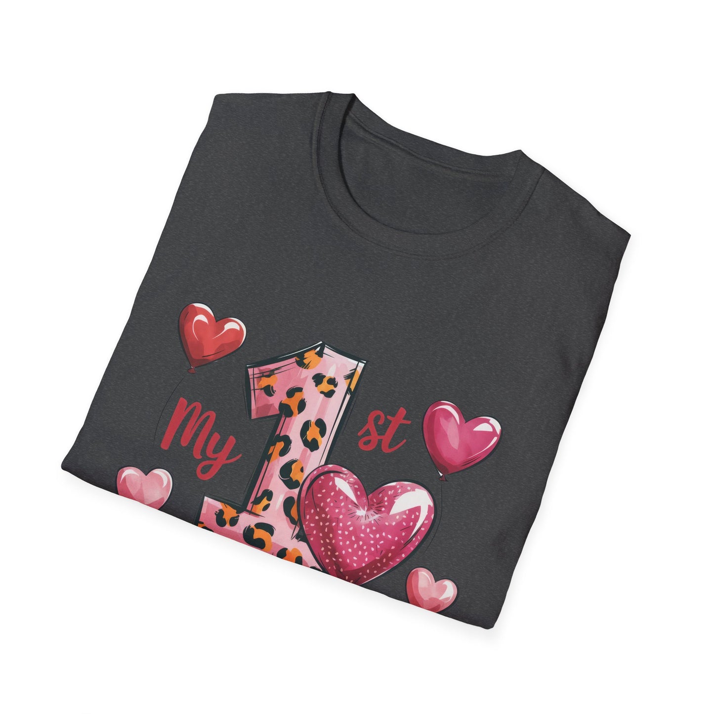 My 1st Valentine's Day Baby T-Shirt - Adorable Leopard Heart Infant Tee | Unique Milestone Gift