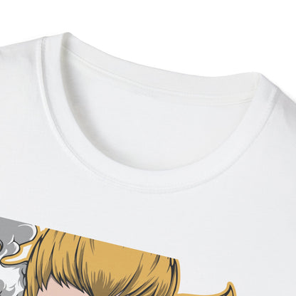 Captivating Mythic Hero T-Shirt | Dynamic Golden Warrior Anime Style Graphic Tee for Gamers & Fantasy Fans