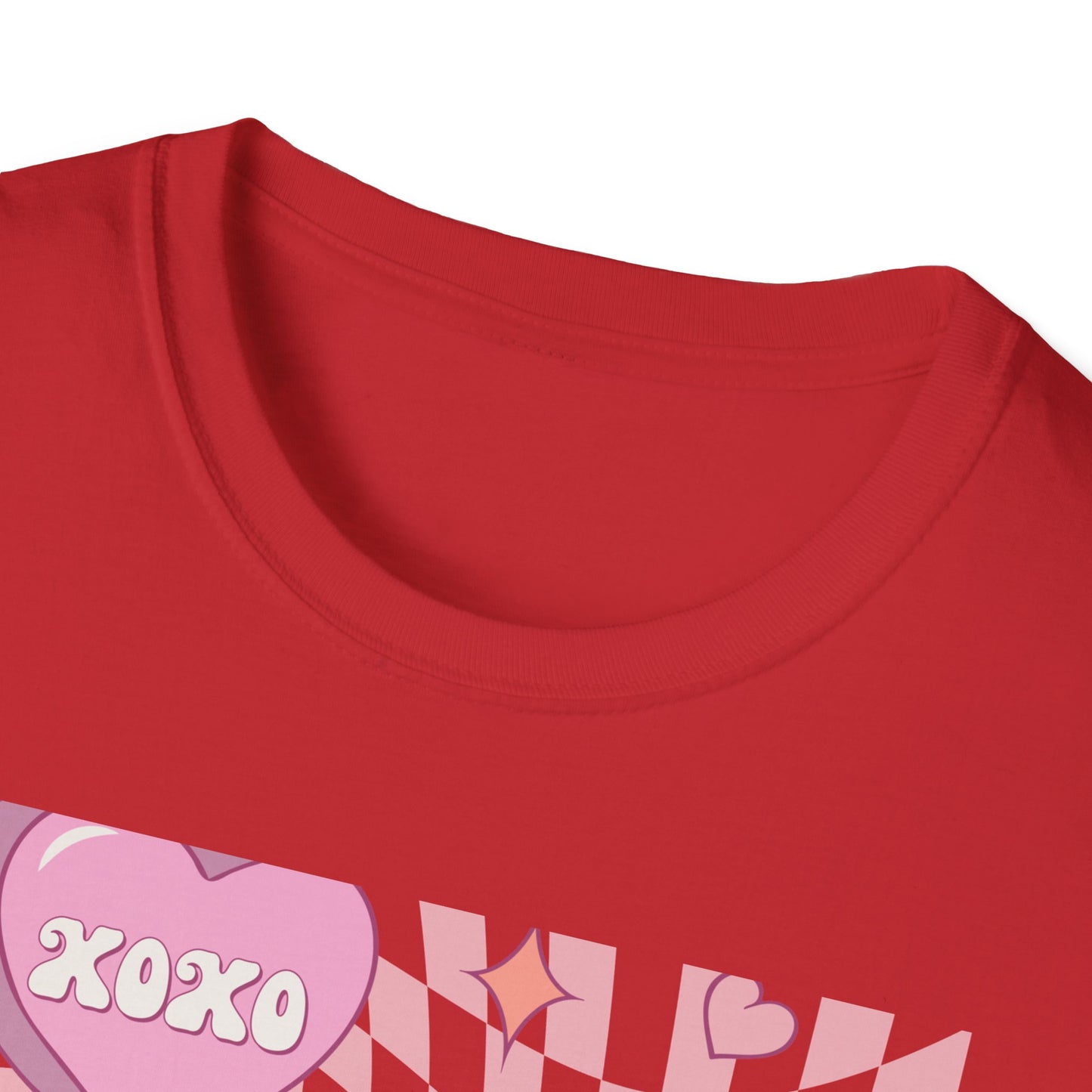 Groovy Conversation Hearts T-Shirt | Y2K Aesthetic Wavy Checkerboard Valentine's Day Tee | Adorable Retro Love Gift
