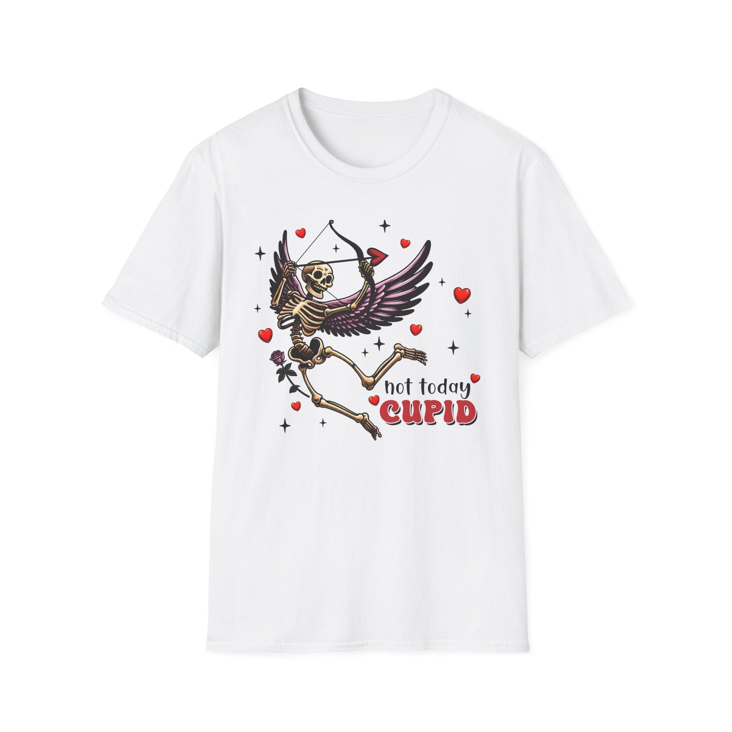 Dark Cupid Skeleton T-Shirt | Edgy Valentine's Day Love Tee | Unique Gothic Romance & Spooky Chic Gift