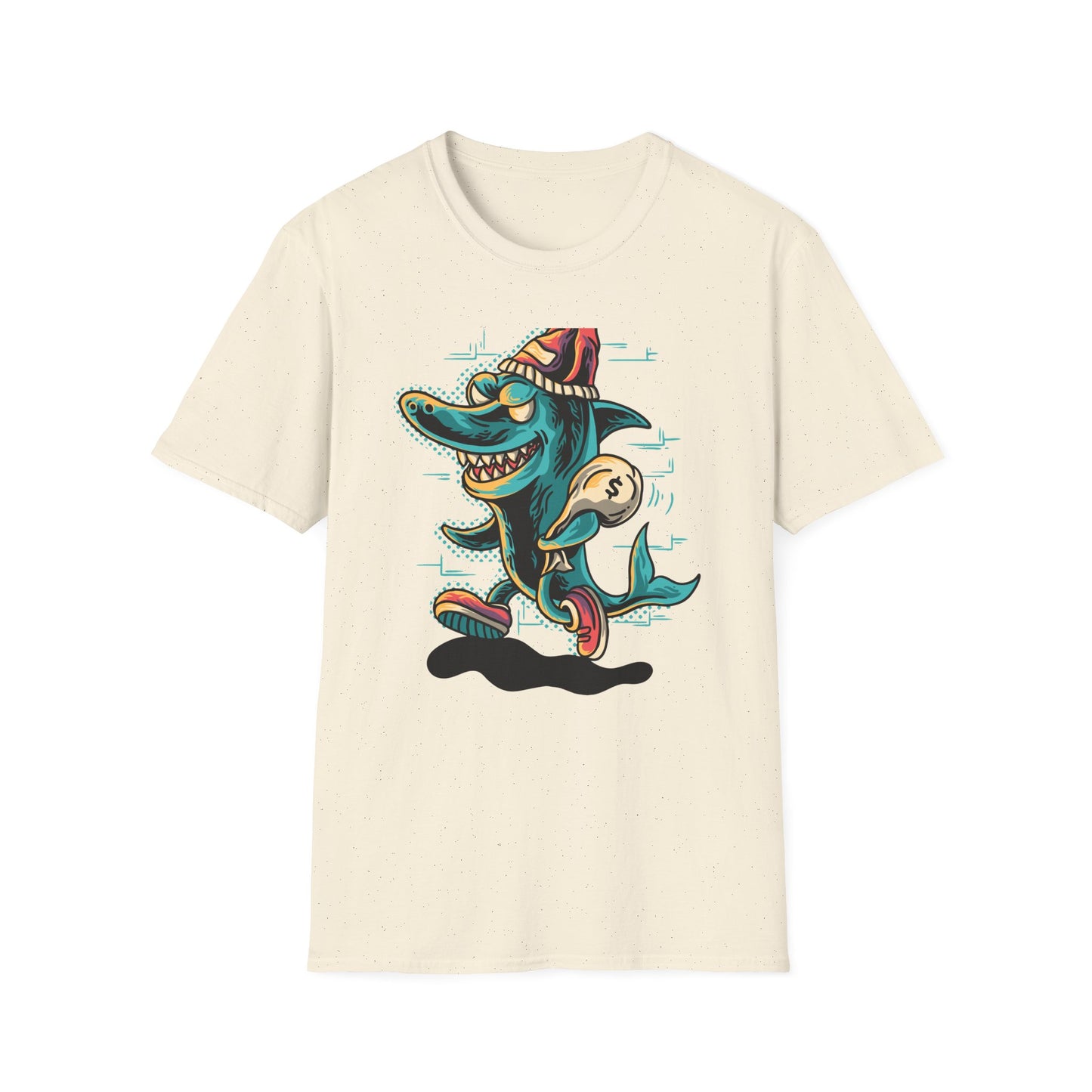 Epic Shark Mafia T-Shirt – Cool Urban Gangster Shark Tee with Money Bag | Unique Streetwear Graphic for Men & Teens
