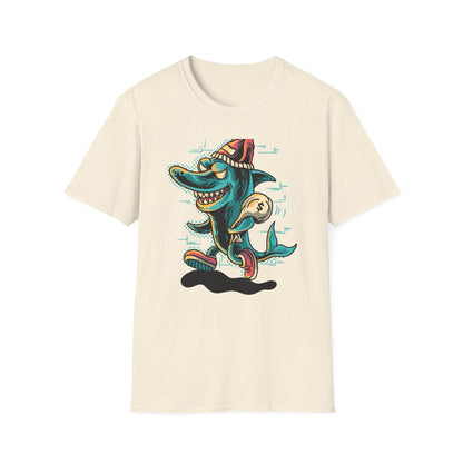 Epic Shark Mafia T-Shirt – Cool Urban Gangster Shark Tee with Money Bag | Unique Streetwear Graphic for Men & Teens