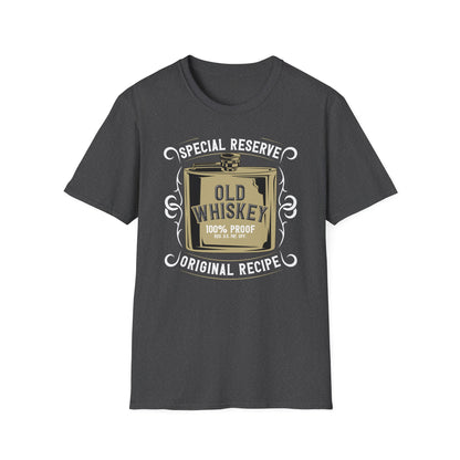 Classic Old Whiskey Flask 100% Proof T-Shirt - Bold Vintage Liquor Tee for Men & Whiskey Lovers | Unique Gift