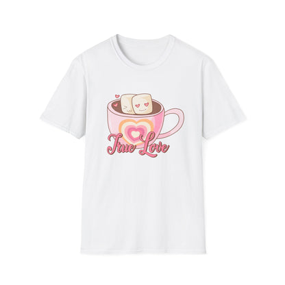 Sweet True Love Hot Chocolate T-Shirt | Adorable Marshmallow Couple Valentine's Day Gift Tee