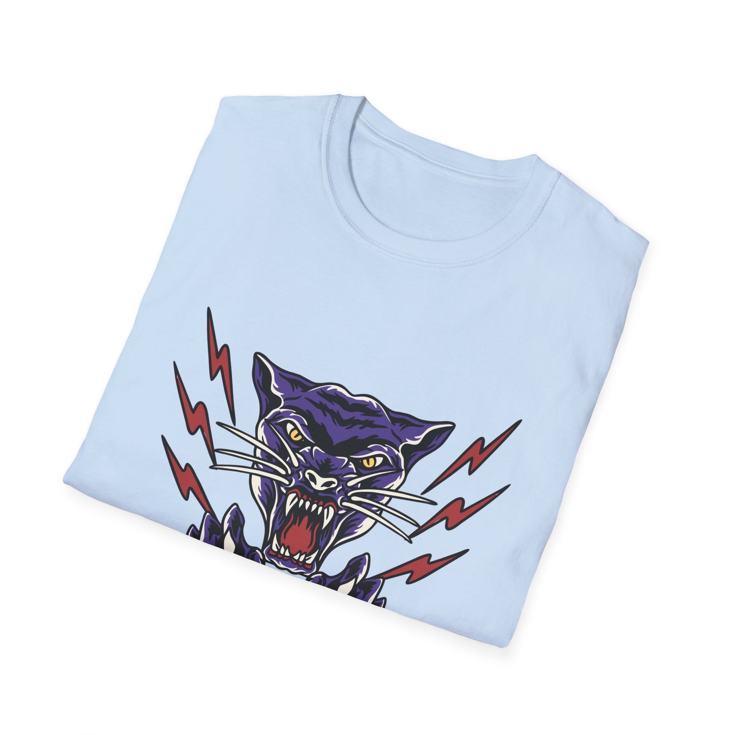 Fierce Purple Panther Lightning T-Shirt | Striking Wildcat Roar Graphic Tee for Edgy Style | Unleash Power!