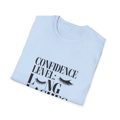 Chic Confident Long Lashes T-Shirt for Women | Empowering Beauty & Eyelash Lover Tee | Glamorous Lash Tech Gift
