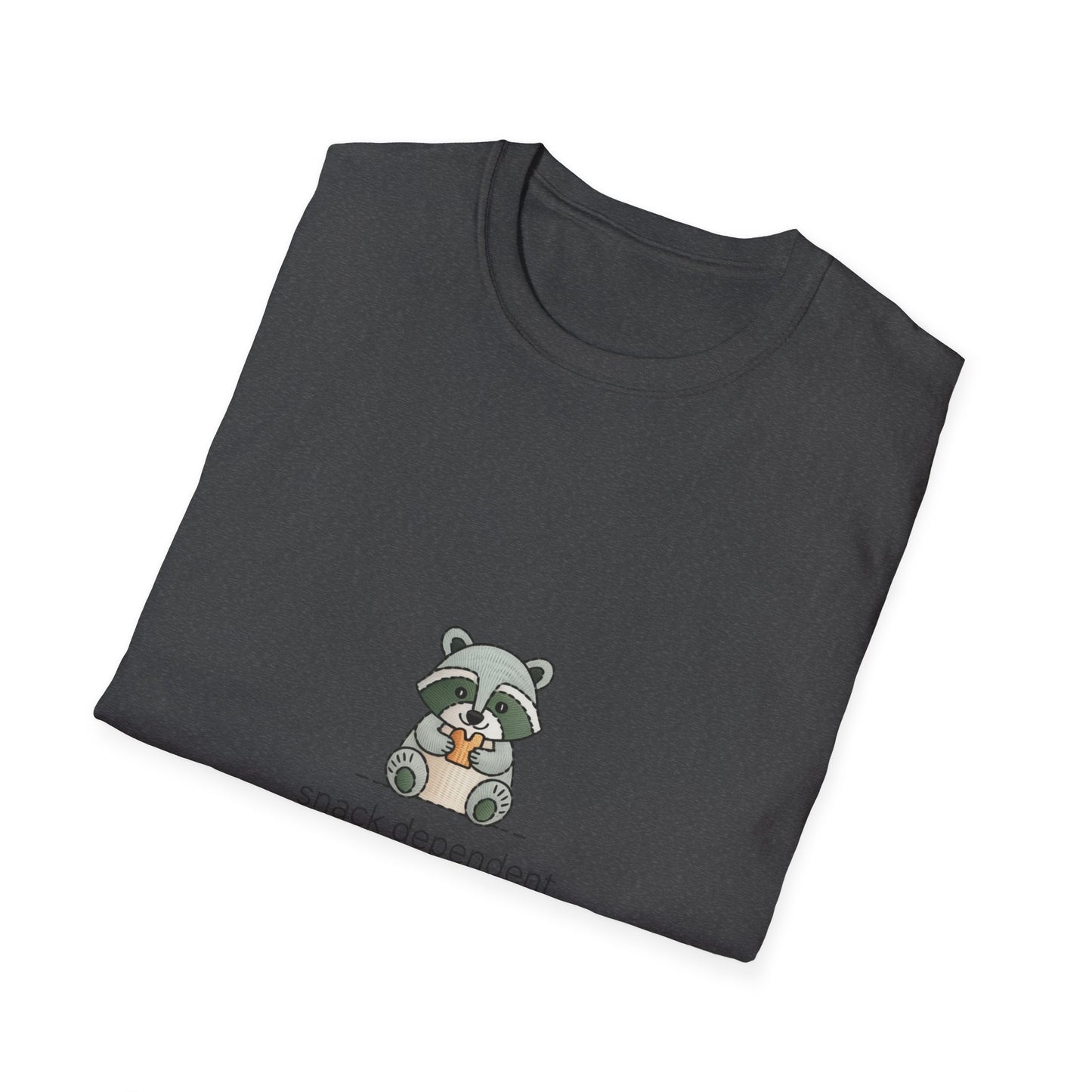 Snack Dependent Raccoon T-Shirt | Adorable Funny Foodie Animal Lover Tee | Cozy & Unique Gift Idea