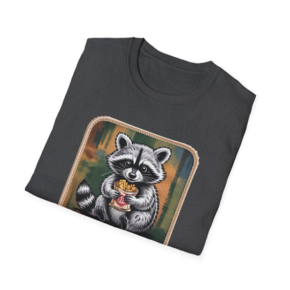 Hilarious Raccoon Snacks Before Tasks T-Shirt | Adorable Animal Lover Gift | Cozy Funny Graphic Tee