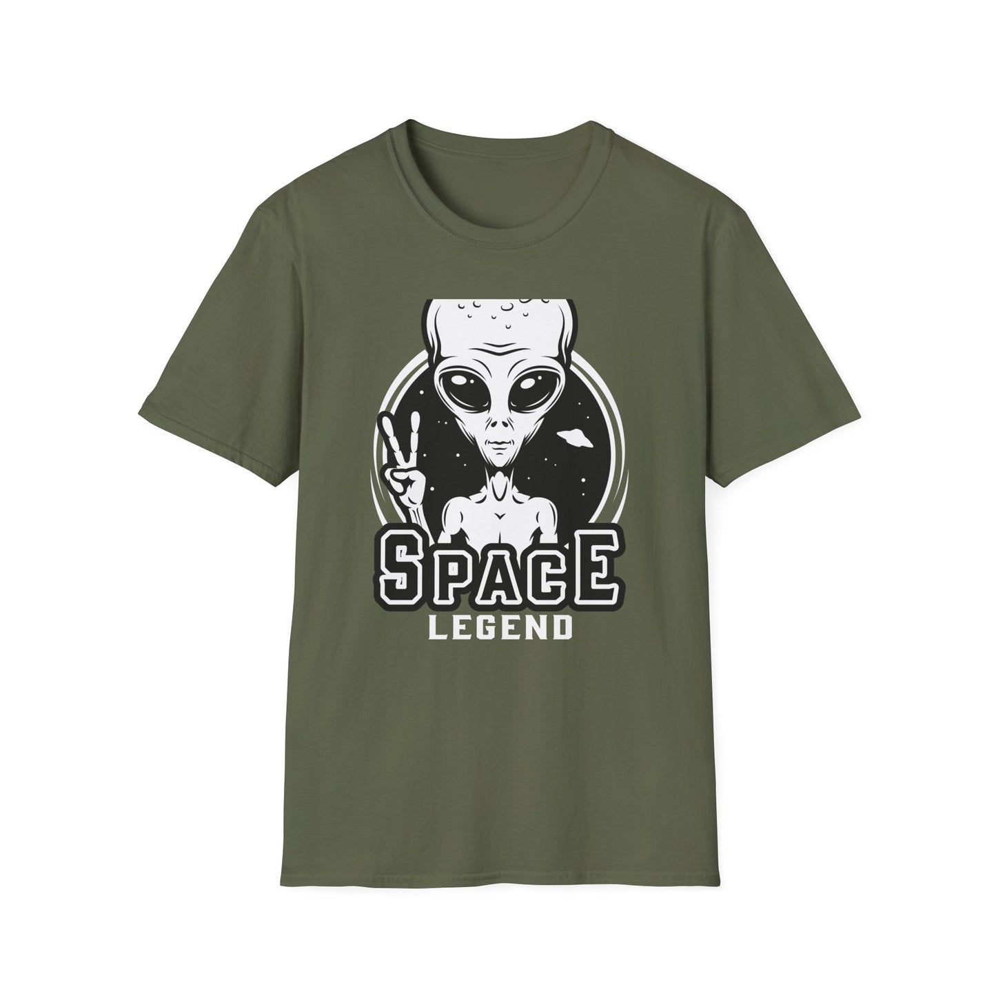 Awesome Peace Sign Alien T-Shirt | Retro Sci-Fi Space Lover UFO Graphic Tee | Unique Extraterrestrial Design