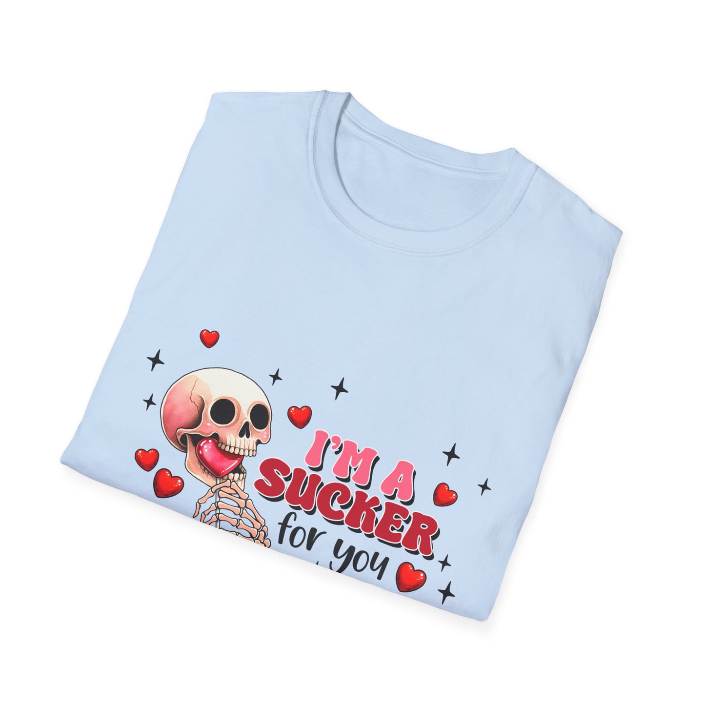 Funny Skeleton Love T-Shirt: "I'm a Sucker for You" Valentine's Day Graphic Tee - Unique Couple's Gift