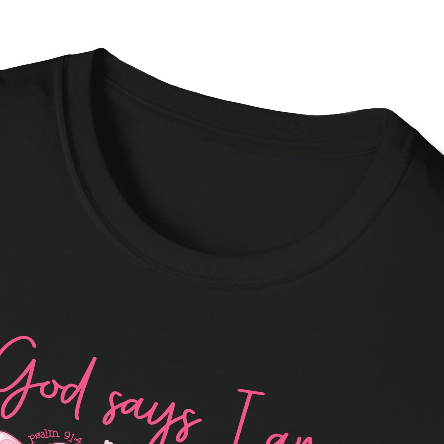 Powerful "God Says I Am" Christian T-Shirt for Women | Inspiring Bible Verse & Pink Bows Tee | Empowering Faith Gift