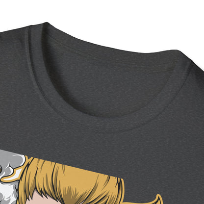 Captivating Mythic Hero T-Shirt | Dynamic Golden Warrior Anime Style Graphic Tee for Gamers & Fantasy Fans