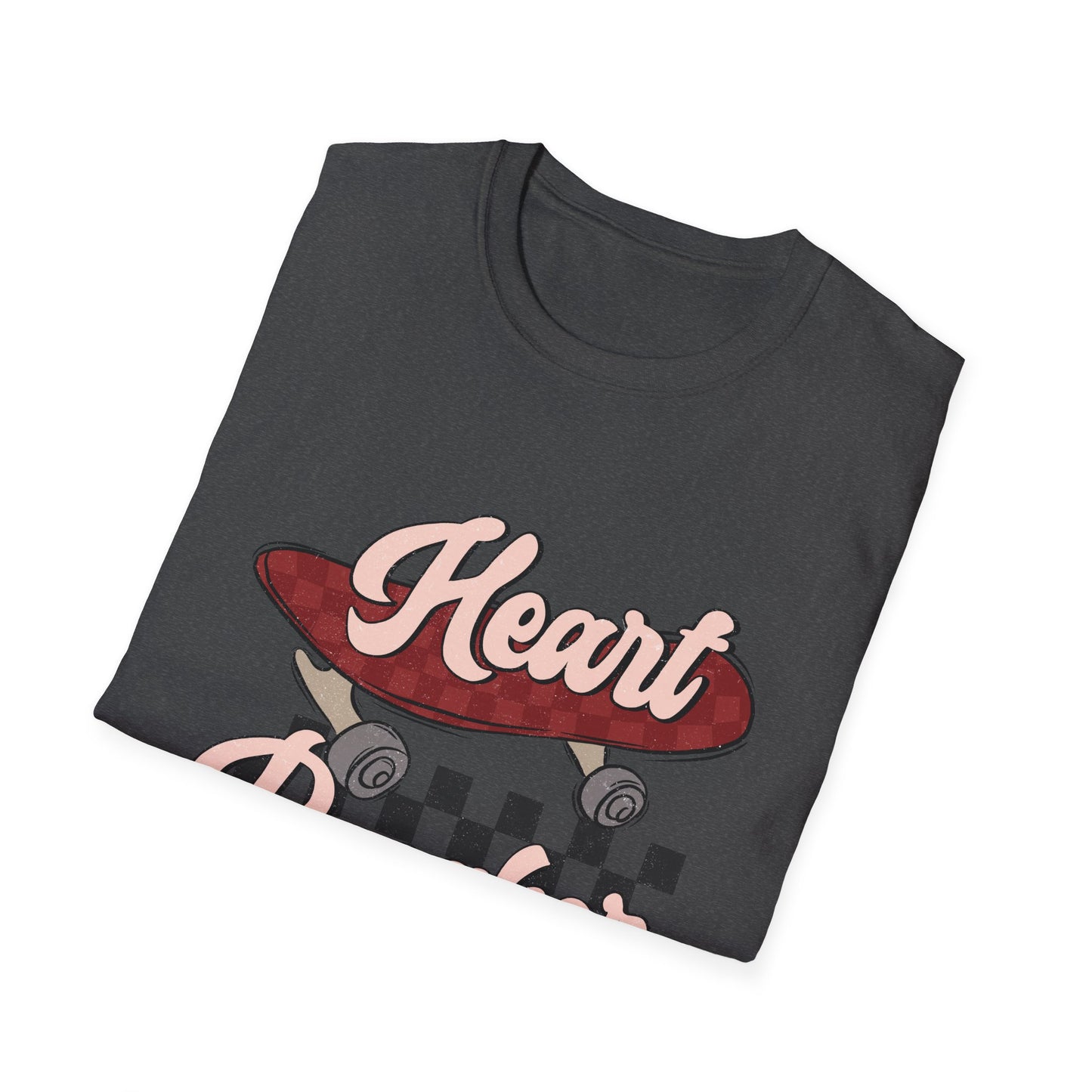 Awesome Heart Breaker Skateboard T-Shirt | Retro Vintage Skater Style Tee | Unique Grunge Graphic Top for Teens & Youth