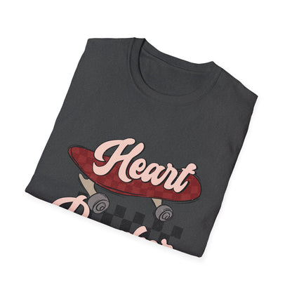 Awesome Heart Breaker Skateboard T-Shirt | Retro Vintage Skater Style Tee | Unique Grunge Graphic Top for Teens & Youth