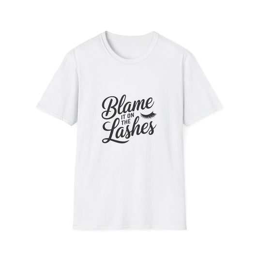 Sassy "Blame It On The Lashes" T-Shirt | Funny Eyelash Lover & Lash Tech Gift Tee | Trendy Beauty Graphic Top
