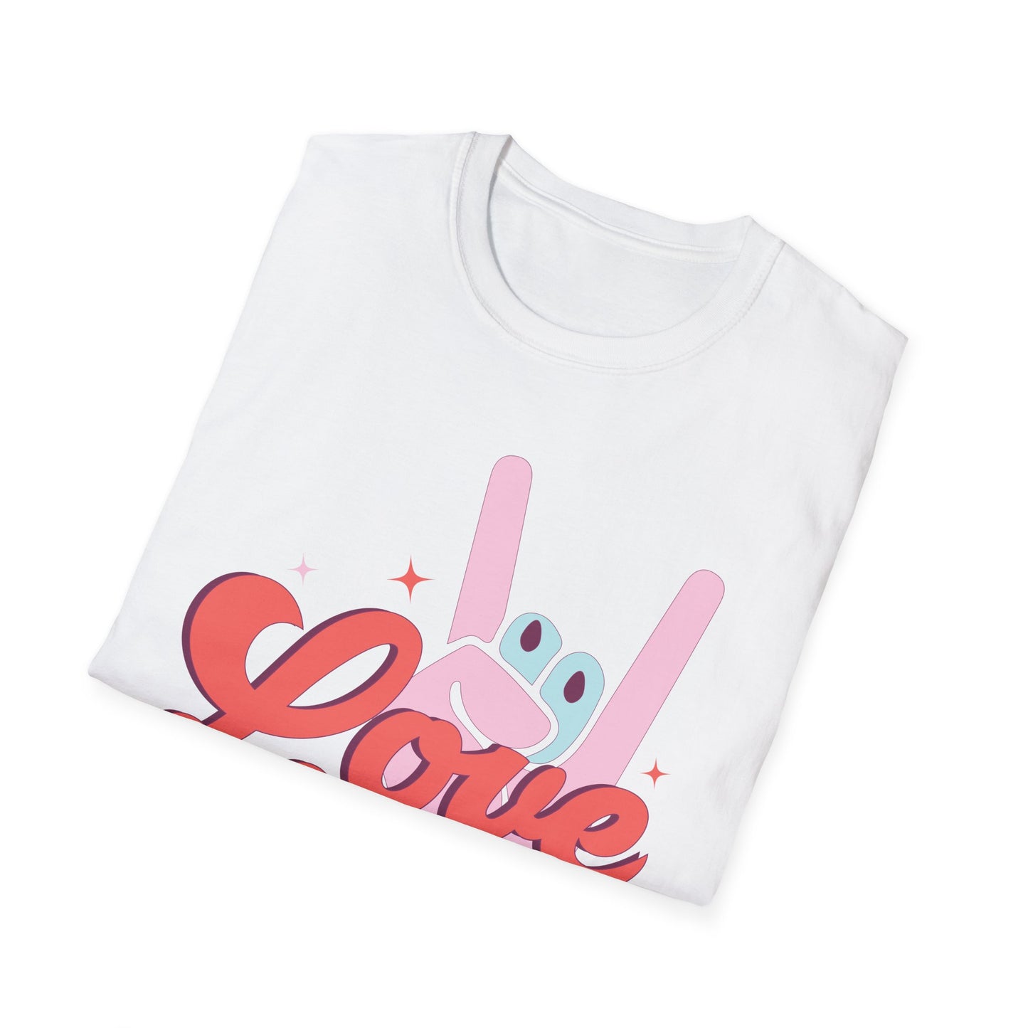 Epic Groovy 'Love Rocks' T-Shirt | Retro Rock On Hand Gesture Tee | Vibrant Vintage Music Lover Top