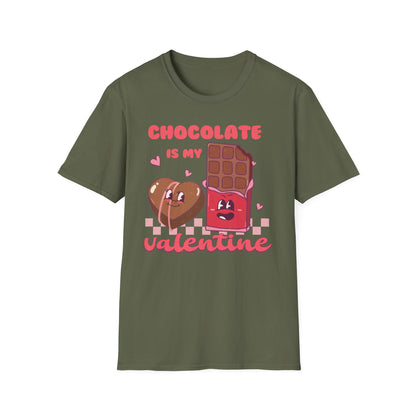 Charming Retro 'Chocolate is My Valentine' T-Shirt - Sweet Foodie & Galentine's Day Gift Tee