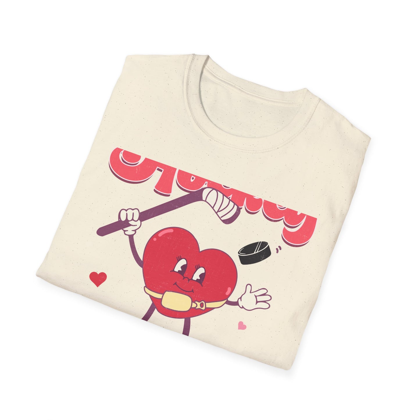 Groovy "Hockey Is My Valentine" T-Shirt | Retro Heart Hockey Lover Tee | Vintage Valentine's Day Sports Fan Gift