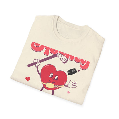 Groovy "Hockey Is My Valentine" T-Shirt | Retro Heart Hockey Lover Tee | Vintage Valentine's Day Sports Fan Gift