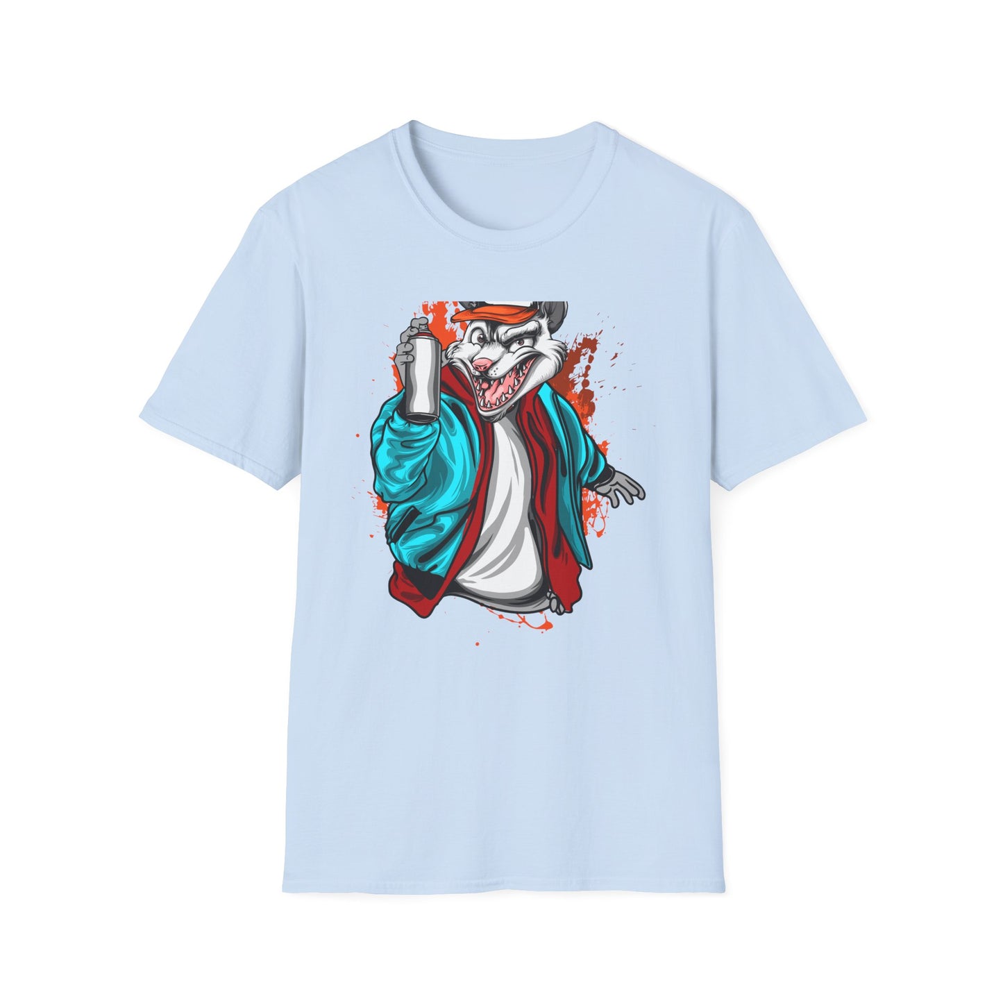 Unleash Your Inner Rebel: Epic Graffiti Rat T-Shirt - Bold Street Art Rodent Design with Spray Can for Urban Style