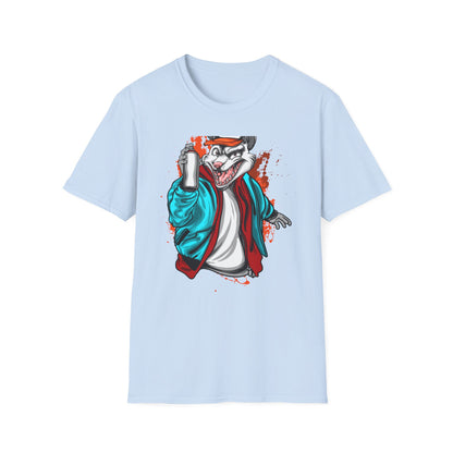Unleash Your Inner Rebel: Epic Graffiti Rat T-Shirt - Bold Street Art Rodent Design with Spray Can for Urban Style