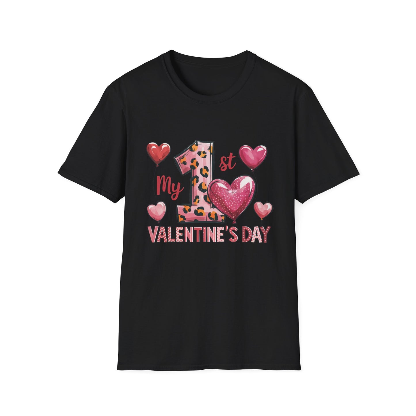 My 1st Valentine's Day Baby T-Shirt - Adorable Leopard Heart Infant Tee | Unique Milestone Gift