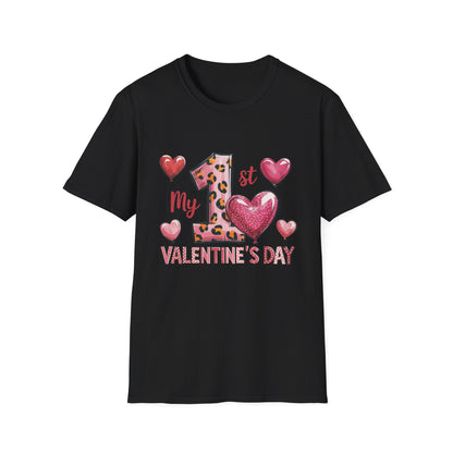 My 1st Valentine's Day Baby T-Shirt - Adorable Leopard Heart Infant Tee | Unique Milestone Gift