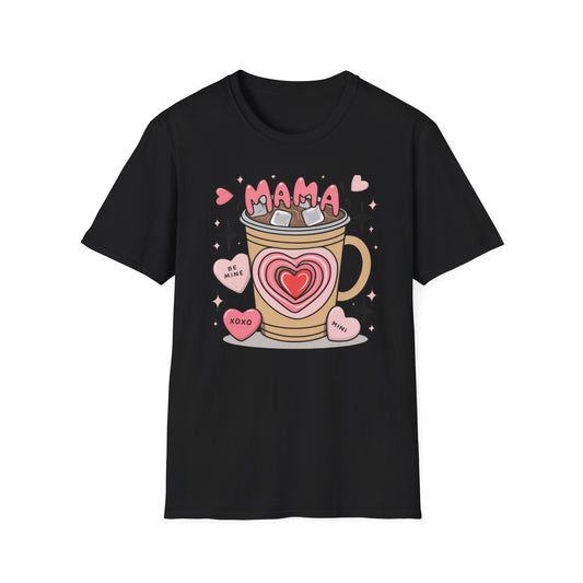 Adorable Mama Coffee Hearts T-Shirt - Sweet Valentine's Day & Mother's Day Gift for Coffee Loving Moms