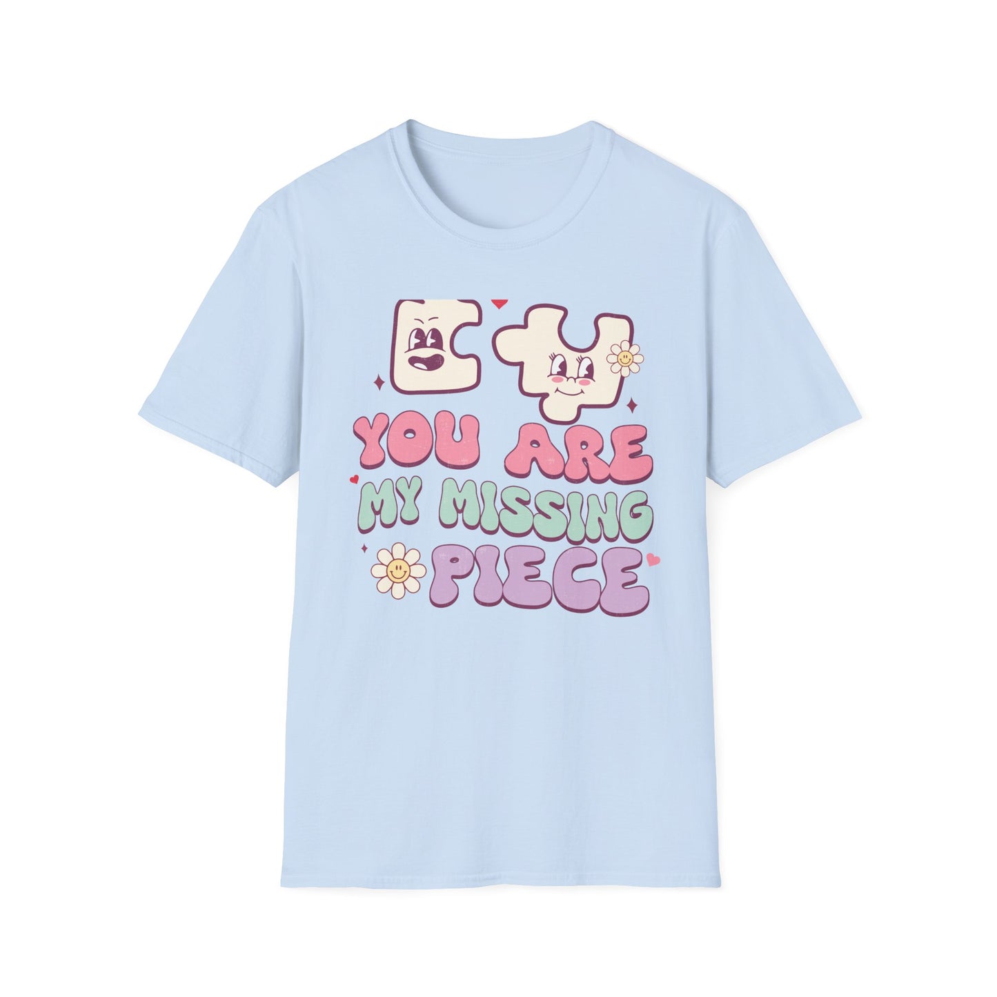 Romantic You Are My Missing Piece T-Shirt | Groovy Couple's Love Tee | Perfect Valentine's Day Soulmate Gift
