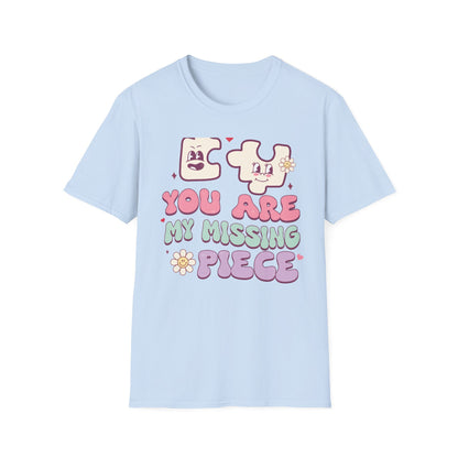 Romantic You Are My Missing Piece T-Shirt | Groovy Couple's Love Tee | Perfect Valentine's Day Soulmate Gift