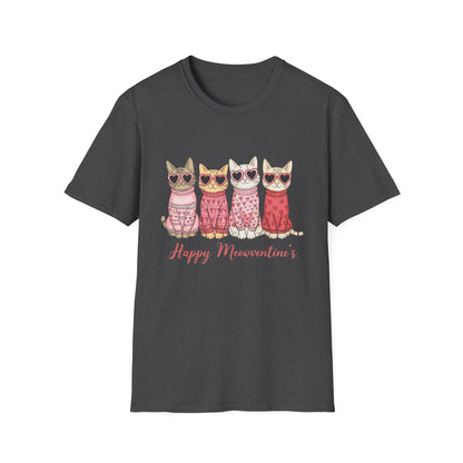 Purrfect Happy Meowwventine's T-Shirt | Adorable Cats with Heart Sunglasses | Unique Valentine's Day Gift for Cat Lovers