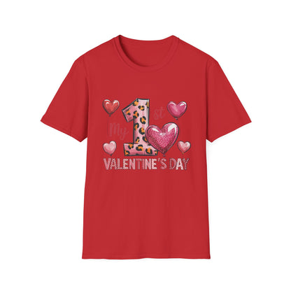 My 1st Valentine's Day Baby T-Shirt - Adorable Leopard Heart Infant Tee | Unique Milestone Gift