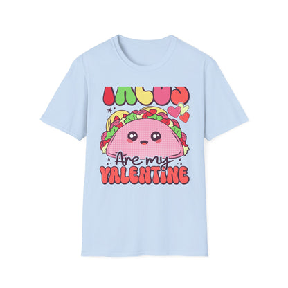 Adorable "Tacos Are My Valentine" T-Shirt | Cute Kawaii Taco Lover Tee | Funny Foodie Valentine's Day Gift for Her | Trendy & Unique