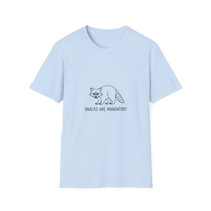 Hilarious 'Snacks Are Mandatory' Bear T-Shirt - Funny Foodie Tee for Snack Lovers & Bear Fans - Ultimate Comfy Gift
