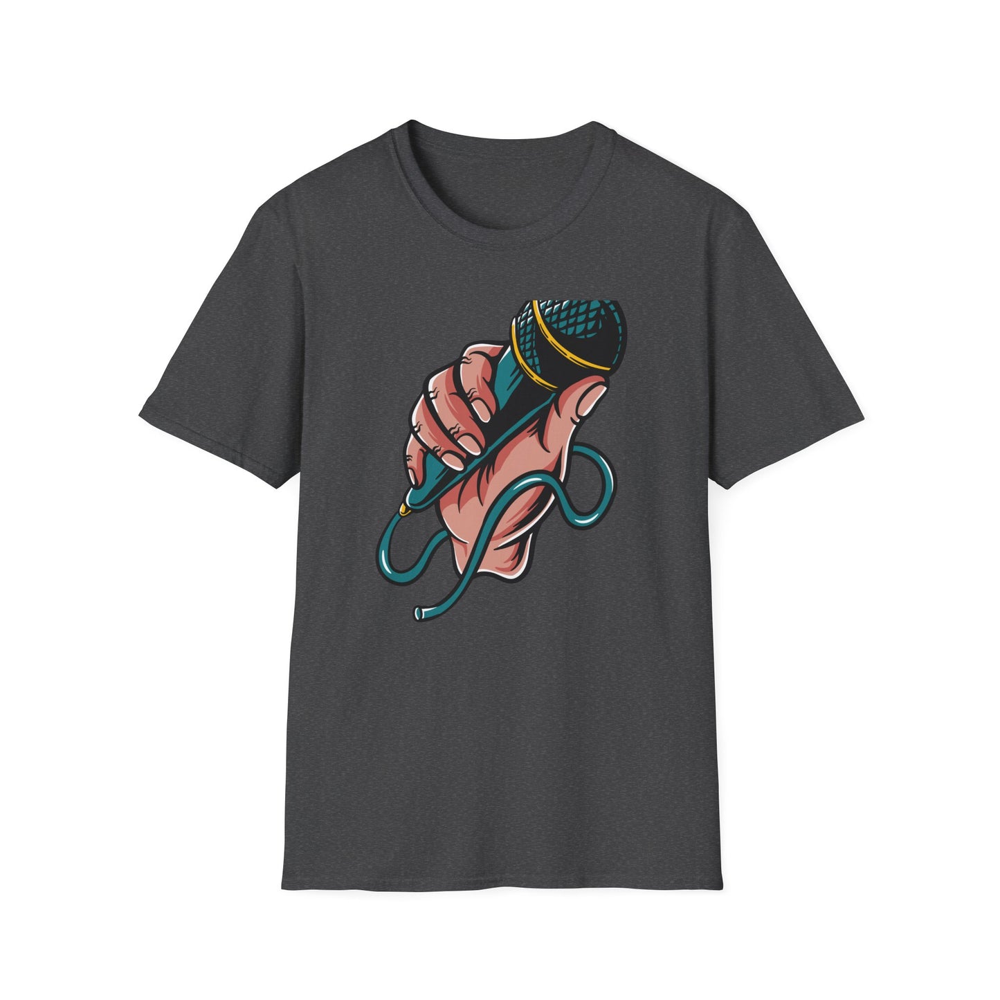 Vibrant Mic Hand T-Shirt: Iconic Design for Singers, Musicians & Music Lovers | Express Your Passion