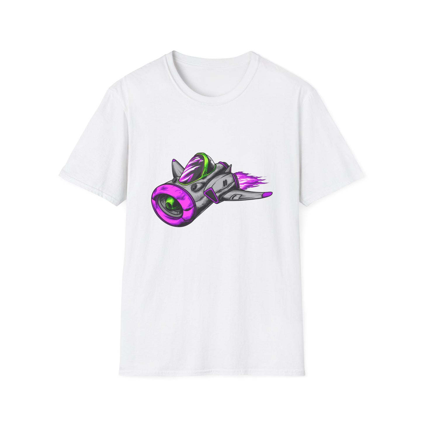 Epic Futuristic Spaceship T-Shirt | Vibrant Retro Sci-Fi Jet Design for Gamers & Space Enthusiasts