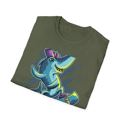 Epic Skater Shark T-Shirt | Rad Retro Skateboard Animal Graphic Tee | Cool Streetwear Apparel for Skate Lovers