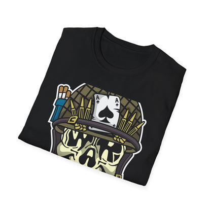 Born to Die Military Skull T-Shirt - Edgy Ace of Spades & Bullet Helmet Tee for Veterans, Bikers & Tattoo Lovers | Bold Statement Shirt