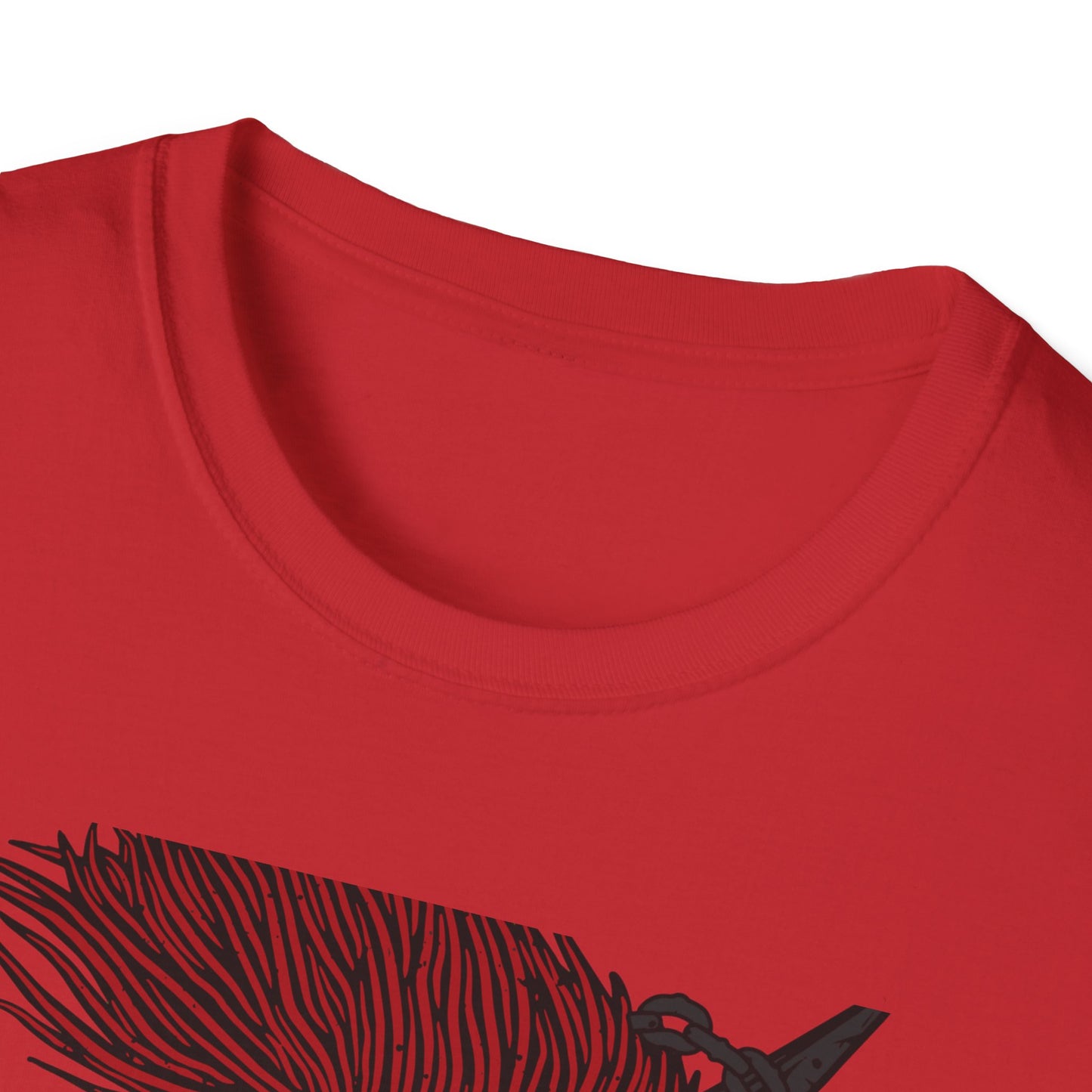 Epic Spartan Skull Helmet T-Shirt - Fearless Warrior Design with Swords & Chains for Men