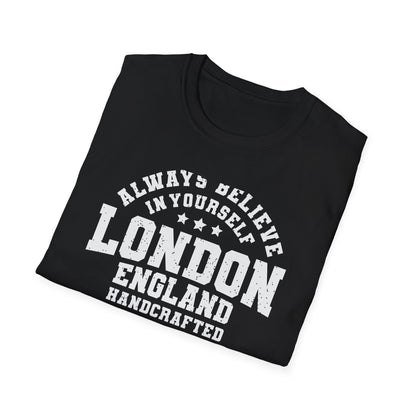 Vintage London Athletic Dept. T-Shirt | Believe In Yourself England Tee | Premium Quality Sportswear & Inspirational Style