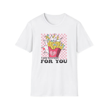 Edgy Skull Fries Broken Heart T-Shirt - Quirky Emo Love Statement Tee - Unique Alt Fashion Gift