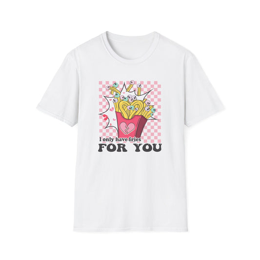 Edgy Skull Fries Broken Heart T-Shirt - Quirky Emo Love Statement Tee - Unique Alt Fashion Gift