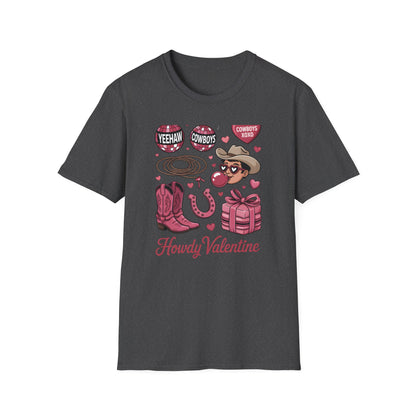 Howdy Valentine Cowboy T-Shirt | Sweet Western Love & YEEHAW Disco Heart Tee for Her | Unique Valentine's Day Gift