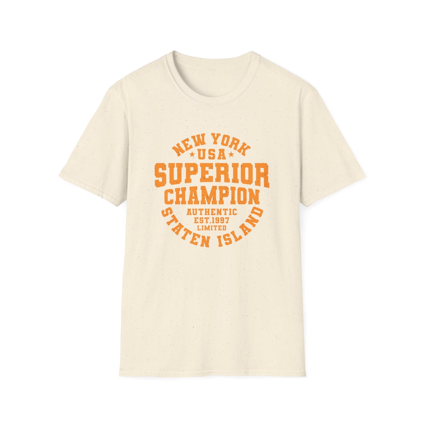 Staten Island NYC Champion T-Shirt | Bold New York USA Superior Est. 1997 Distressed Style Tee